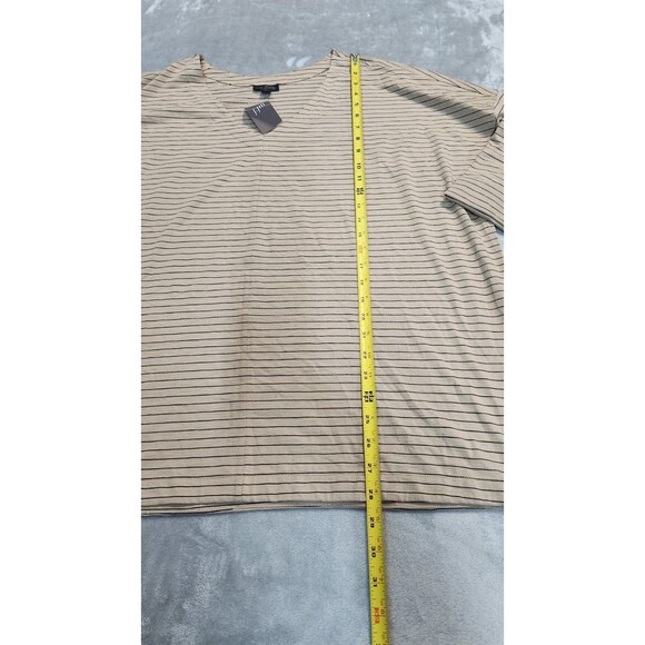 New J.Jill Women's 2X Light Camel Black Wearever Rolled Cuff Slub Knit Top - Picture 6 of 7